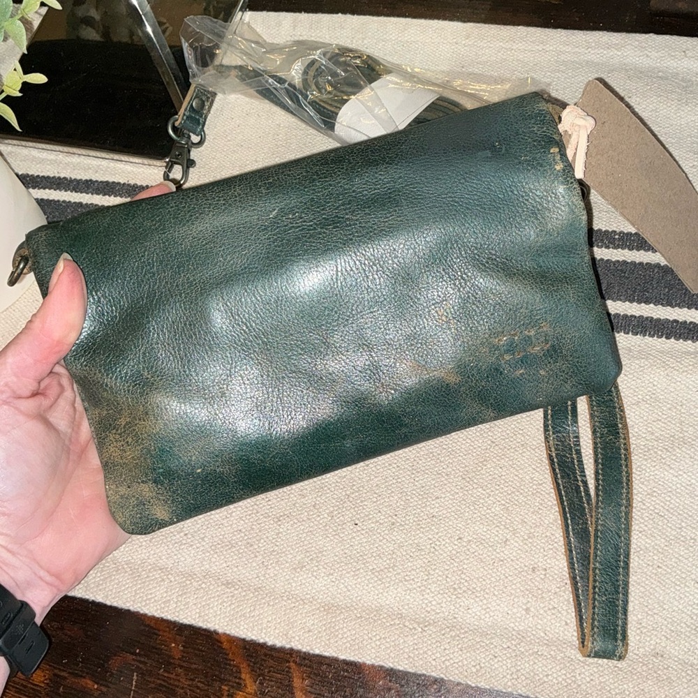 NWT Bed Stu Leather Cadence Wallet Wristlet Crossbody Bag Dark Teal Lux MSRP 175 - Picture 4 of 14